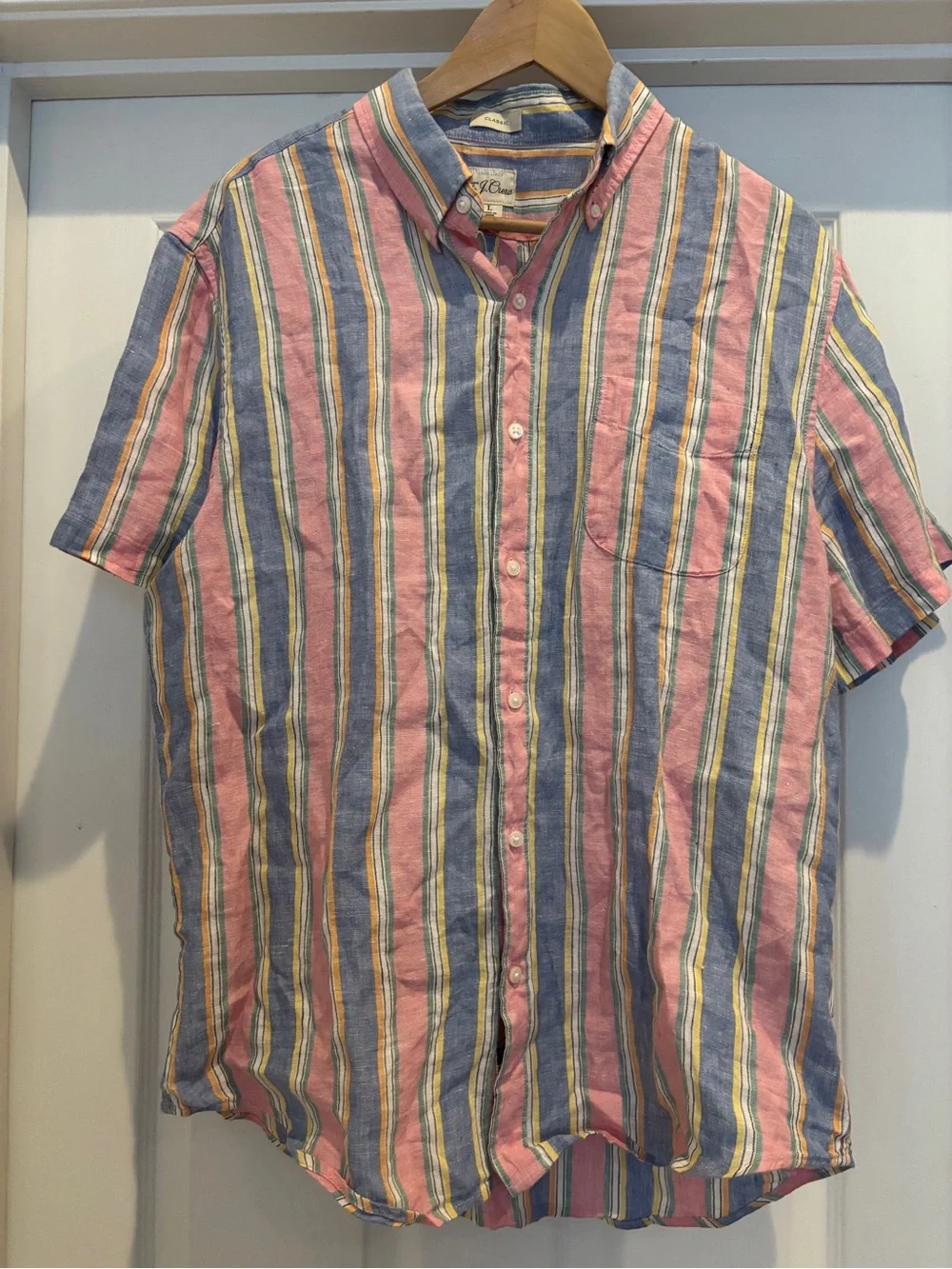J.Crew Men's Baird McNutt Irish Linen Short-Sleeve Button Down Shirt